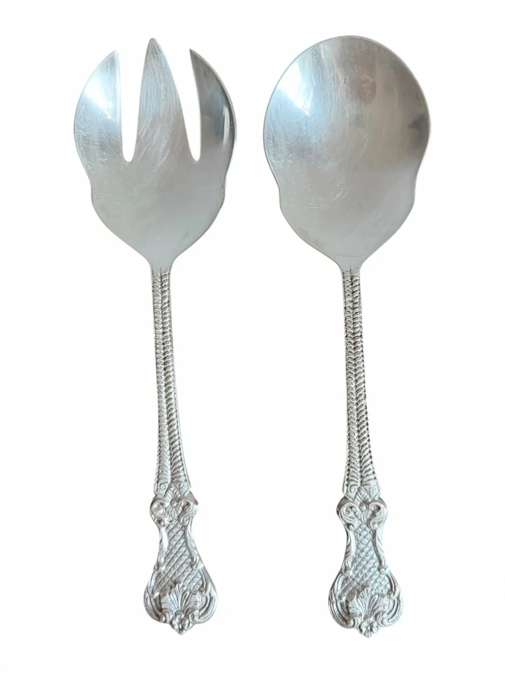 Vintage Silverplate Salad Serving Spoon & Fork Set